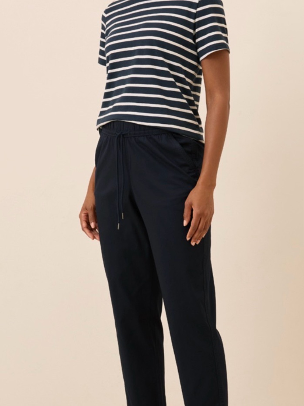 Pact Organic Cotton Daily Twill Ultra-High Rise Tapered Pant — Midnight Blue, XS - Picture 10 of 10